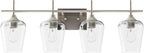 VONLUCE Bathroom Vanity Light, 4 Light Bathroom Light Fixture Over Mirror, Bathroom Wall Lamp with Clear Glass, Modern Vanity Lighting for Bathroom, Bedroom, Hallway, Brushed Nickel, ETL Certificated