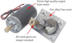 Reversible Gear Motor, 24V 8mm Shaft Gear Motor High Torsion Speed Reduce Electric Motor for Curtain Machine Advertising Equipment Window Opener Smart Device (500RPM)