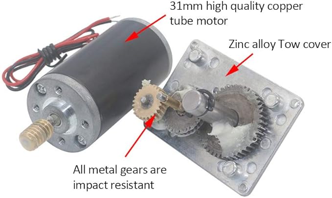 Reversible Gear Motor, 24V 8mm Shaft Gear Motor High Torsion Speed Reduce Electric Motor for Curtain Machine Advertising Equipment Window Opener Smart Device (500RPM)