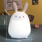 LEDHOLYT LED Cute Rabbit Night Light, Cute Silicone Bunny Lamp and Animal NightLight,LED Squishy Animal Light for Sleep,Kawaii Bedside Lamp Room,Rechargeable Bedside Touch Silicone Lamp (Rabbit)