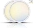 TOPELER 9 Inch LED Flush Mount Ceiling Light, 24W 2000Lm, 5 Color Temperature in One (27K/30K/40K/50K/60K), Dimmable Surface Mount Flat Ceiling Lamps for Bedroom, Kitchen, Dining Room, 2 Pack