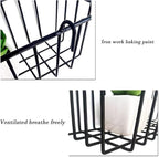 Gddochn 3 Pack Grid Panel Hanging Wire Basket, Storage and Display Basket for Wall, Kitchen, Home Decor Supplies, Potted Plants, Black