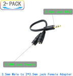 Headphone Splitter for 2 Headphones 2 Way 3.5mm Adapter Aux Cable Mini Jack Male to Dual Female Stereo Audio Y Splitter Couple Adapter Compatible with iPad iPhone iPod MacBook PC Amplifier Speaker