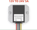 120W 5A DC-DC Boost Converter,12V to 24V Step-Up Voltage Regulator with Waterproof & Short Circuit Protection for Trucks, Golf Carts