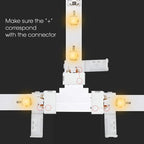 LightingWill 2 Pin LED Strip Light Connector Kit, 8mm Solderless Adapter Connectors, LED Strip Accessories Set for 8mm Wide 3528 2835 Single Color Flex LED Strips, 24 Pack