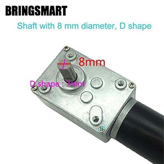 BRINGSMART 12V 40rpm DC Worm Gear Motor 40kg.cm Self-Locking Reversed Engine Mini Turbine Geared Motor for DIY Robot Rotating Table Door Lock Curtain Machine (12V 40rpm)