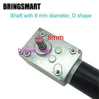 BRINGSMART 12V 40rpm DC Worm Gear Motor 40kg.cm Self-Locking Reversed Engine Mini Turbine Geared Motor for DIY Robot Rotating Table Door Lock Curtain Machine (12V 40rpm)