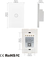 WiFi Smart Wall Light Switch Glass Touch Panel Wireless Remote Control by Mobile APP Anywhere Compatible with Alexa,Timing Function No Hub Required (Wall Switch 1 Gang).