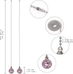 LONGSHENG - SINCE 2001 - 2PCS Pink Modern Crystal Ice Cracked Ball Pull Chain for Ceiling Fan Light Decoration, 50cm Extension Chain