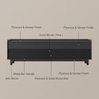 POVISON Fully-Assembled Mid Century Modern TV Stand with Legs, Wood Media Console with Adjustable LED Light for 65-inch TVs, Entertainment Center with Storage for Living Room