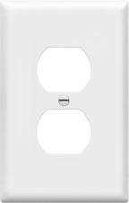 ENERLITES Duplex Receptacle Outlet Wall Plate, Electrical Outlet Cover, Mid-Size Size 1-Gang 4.88" x 3.11", Unbreakable Polycarbonate Thermoplastic, UL Listed, 8821M-W, White