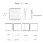ZigBee Wireless Remote Control Smart Switch Wall Panel Transmitter,Requires MoesGo zigbee Hub,Smart Life/Tuya APP Remote Control, Wireless Button for Smart Home Devices and Scenes White