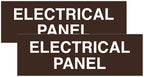 All Quality Basic Electrical Panel Sign - Fire Regulation Safety Compliance Sign - Dark Brown - Medium (2 Pack)