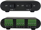 TENEALAY 2-Way Audio Stereo Speaker selector Switcher Box, Combiner Multi Zone A B Speaker Switch Distribution Controller Box - P21
