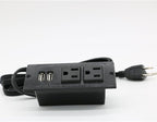 Desktop Power Strip with 2 Outlets 2 USB 2.1A Insert Mounting Built in Desk Table Sofa Cabinet Nightstand