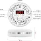 High Definition Color Screen Detector LCD Powered by Carbon Monoxide Detector and Smoke Alarm Battery (excluding Battery) (Compact Design, 4Pack-CO&Smoke)