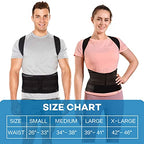 sicheer Posture Corrector for Women and Men Back Brace Straightener Shoulder Upright Support Trainer for Body Correction and Neck Pain Relief, Large(waist 39-41 inch)