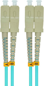 Jeirdus 1Meter 3ft Duplex 50/125 10G OM3 Multi-Mode Fiber Optic Cable Jumper - SC to SC Optical Patch Cord