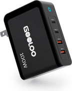 GOOLOO 100W USB C Charger Block, 4-Port Foldable Compact Fast Wall Charger for MacBook Pro/Air/iPad/iPhone Series and More, SuperSafe Power Adapter for GT3000/GT4000S/GT4000/GT6000/A7 Jump Starters
