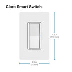 Lutron Claro Smart Light Switch for Caseta Lighting, for LED Lights, Fans, 5 Amp, Single-Pole/3-Way, Neutral Required, DVRF-5NS-LA, Light Almond