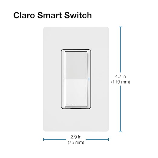Lutron Claro Smart Light Switch for Caseta Lighting, for LED Lights, Fans, 5 Amp, Single-Pole/3-Way, Neutral Required, DVRF-5NS-LA, Light Almond