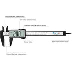Kynup Caliper Measuring Tool, Digital Caliper Outside Micrometer with Large Screen,6Inch Caliper Tool for Mechanics, Jewelers, Woodworkers, Inch and Millimeter Conversion
