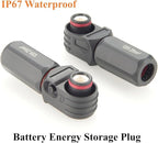 IP67 Waterproof 25mm² 120A High Voltage High Current Battery Energy Storage Connector Right Angle Single Core Plug,1PC (Black, 120A)