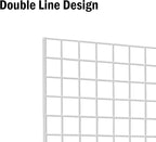 NEESEEYEE Commercial Grade Gridwall Panels – Heavy Duty Grid Panel for Any Retail Display, 2’ Width x 6’ Height, 3 Gridwall Panels Per Carton (White Finish)