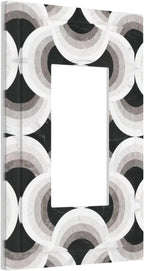 Bvtewkhz Black/White Art Marble 1 Gang Single Rocker Decorative Light Switch Covers Electrical Faceplate Switch Plates for Bathroom Kitchen Home