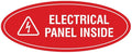 Signs ByLITA Oval Electrical Panel Inside Sign (Red) - Medium 2 Pack