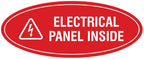 Signs ByLITA Oval Electrical Panel Inside Sign (Red) - Large