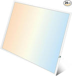 2X2 LED Flat Panel Light Emergency Battery Backup, 40W-3000K/4000K/5000K, 0-10V Dimmable, 4390 Lumens, LED Drop Ceiling Light, 100-277V, DLC and UL Listed, Ultra Thin Back-Lit (24 Pack)