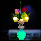2Pack Plug in LED Night Light w/Auto Dusk to Dawn Sensor,AUSAYE 0.5W Energy Saving Lamp Dream Nightlight Rose Flower Mushroom Lights for Kids Adults Bedroom,Bathroom,Living Room,Kitchen,Hallway