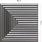From Plain To Beautiful In Hours 9004 Depth Tier PVC 12 in x 12 in Peel and Stick Wall Panels (Covers / 10 sq.ft), Silver, 10 Piece