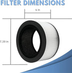 Nispira BAPF160 Replacement Filter K for Bionaire Air Purifier BAP9360W BAP9260W 3-in-1 True HEPA Activated Carbon, 3 Packs