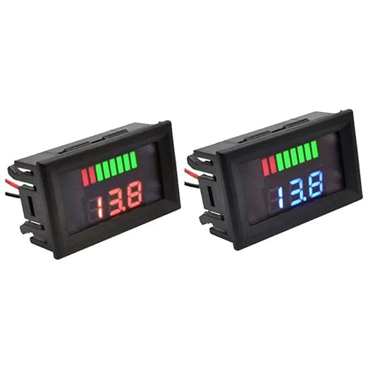 Battery Charge Level Indicator Universal Car Battery Capacity Meter Tester Checker 12V-72V Blue Car Tester Motorcycle Checker Capacity Meter