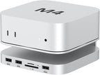 Akyyajaure Mac mini Hub: 9 in 1 Aluminum Stand & Dock for Mac mini M4 Pro with M.2 NVMe SSD Enclosure, 10Gbps USB-A*2, SD/TF Card Readers, USB 2.0