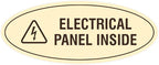 Signs ByLITA Oval Electrical Panel Inside Sign (Ivory/Dark Brown) - Small