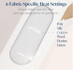 Nori Press Travel Steam Iron - Handheld Iron With Optional Steam Feature - No Ironing Board Required - Easy to Use w/ 6 Fabric Settings - Removes Wrinkles - User Manual Included -Pink