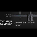 NB Gaming Monitor Arm or for 32 to 60 Inches Screen, Load up to 20 kg, VESA 75/100, RGB-Light, Heavy Duty, Multi Angle Adjustable, Premium Aluminum, Lake Blue