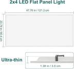 kadision 2x4 LED Flat Panel Light, 60W/50W/40W/30W/25W Adjustable, 5000K/4000K/3500K Selectable, 6600LM Dimmable LED Drop Ceiling Light Fixture, 100-277V ETL-Listed, 4-Pack