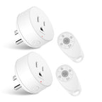 Remote Control Outlet,Greencycle 2 Remote Light Switches and 2 Plugs,Wireless Light Switch,500ft Range,No Wiring Needed,15A/1500W for Household Appliances,FCC Certified,White