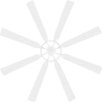 ELEHINSER 80 Inch Ceiling Fan with Lights and 3 Downrods, 8 Plywood Blades, 6-Speed Noiseless Reversible DC Motor, 3CCT, Windmill Ceiling fan for Kitchen Bedroom Living Room, Gloss White