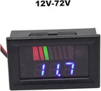 Battery Charge Level Indicator Universal Car Battery Capacity Meter Tester Checker 12V-72V Blue Car Battery Tester Motorcycle Battery Checker Battery Fuel Gauge Indicator Battery Capacity Meter Teste