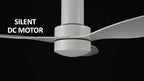 SMAAIR 52 Inch Ceiling Fan with Light and Remote Control, Flush Mount Ceiling Fans with Lights, Reversible, Noiseless DC Motors, Dimmable, Indoor Ceiling Fan for Bedroom, Living Room, White