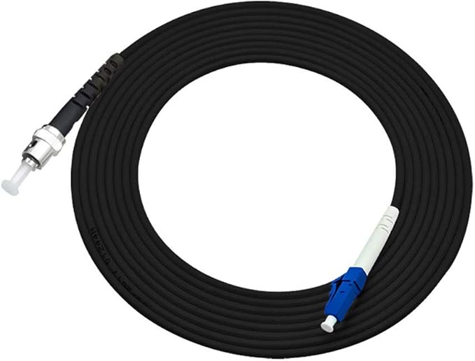 Jeirdus 300M LC to ST Outdoor Armored Simplex 9/125 SM Fiber Optic Cable Jumper Optical Patch Cord Singlemode 300Meters 985ft LC-ST