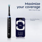 Oral-B iO Deep Clean + Whiten Rechargeable Electric Toothbrush with Visible Pressure Sensor, 2 Minute Timer, 5 Cleaning Settings, 1 iO5 Limited, 3 Toothbrush Heads, Travel Case & Refill Holder, White