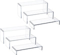 HIIMIEI Acrylic Display Risers, 6 Pcs 9" Large, Thickened 5mm Clear Rectangular Risers for Cupcake Stand, Tiered Display Stand for Collectibles