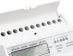 Tyenaza Energy Meter, Digital 3 Phase Energy Meter, LCD Display White ABS Housing 50Hz Electricity Usage Monitor 230 400V