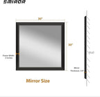 SMIROR Matte Black Bathroom Mirror for Over Sink 30x 30 inch, Metal Thick Frame Rectangle Vanity Mirror for Wall, Anti-Rust, Horizontally or Vertically Mounted